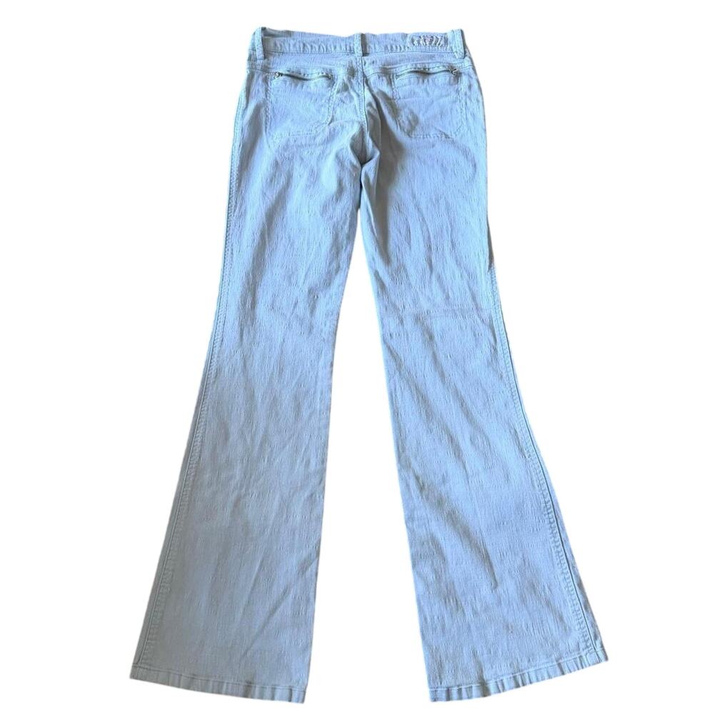 Vintage Y2K Picasso Style PSJ Baby Blue Bootcut Low Rise Flare Jeans Size 6 M - Picture 4 of 8